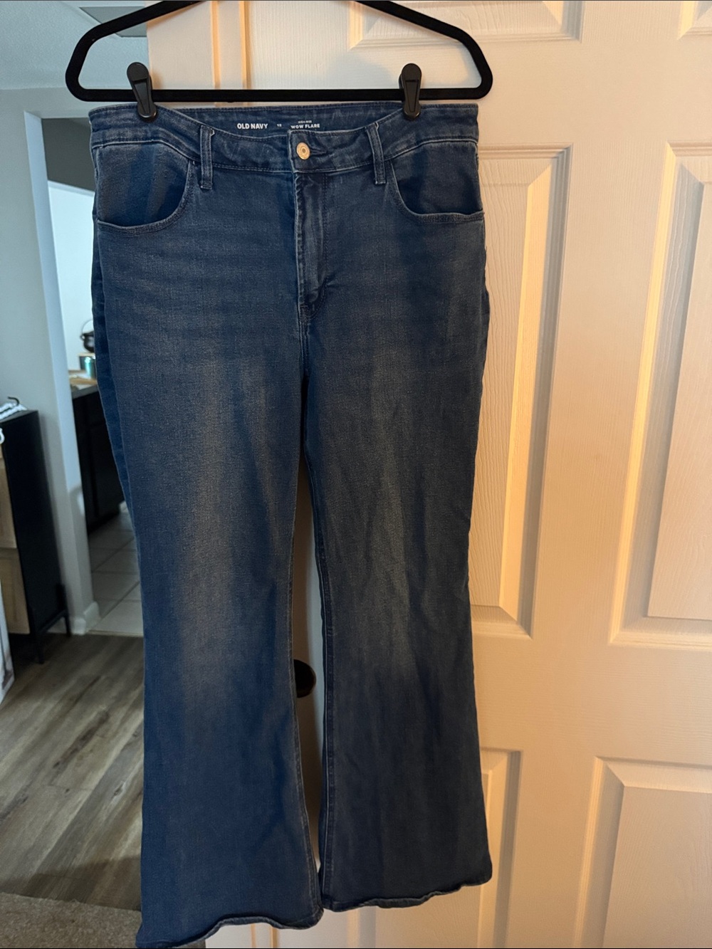 Old Navy Dark Blue Flared Wide-Leg Jeans